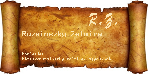 Ruzsinszky Zelmira névjegykártya